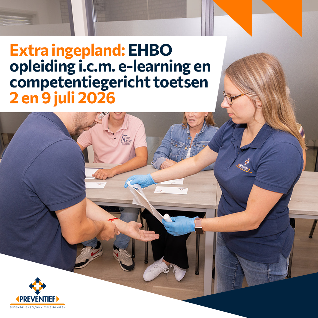 Extra ingepland: EHBO opleiding i.c.m. e-learning en competentiegericht toetsen