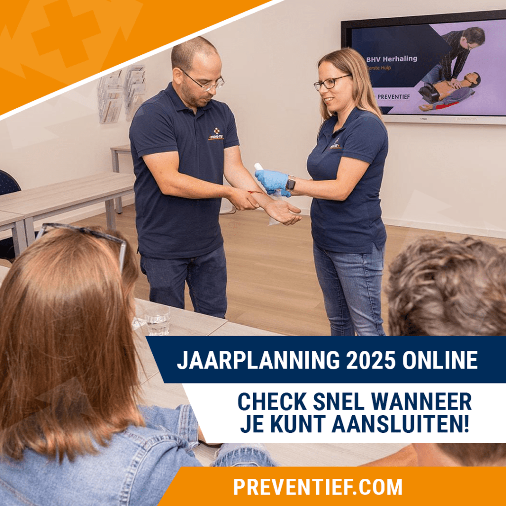 Jaarplanning 2025 online | Preventief B.V. | Veiligheidstrainingen